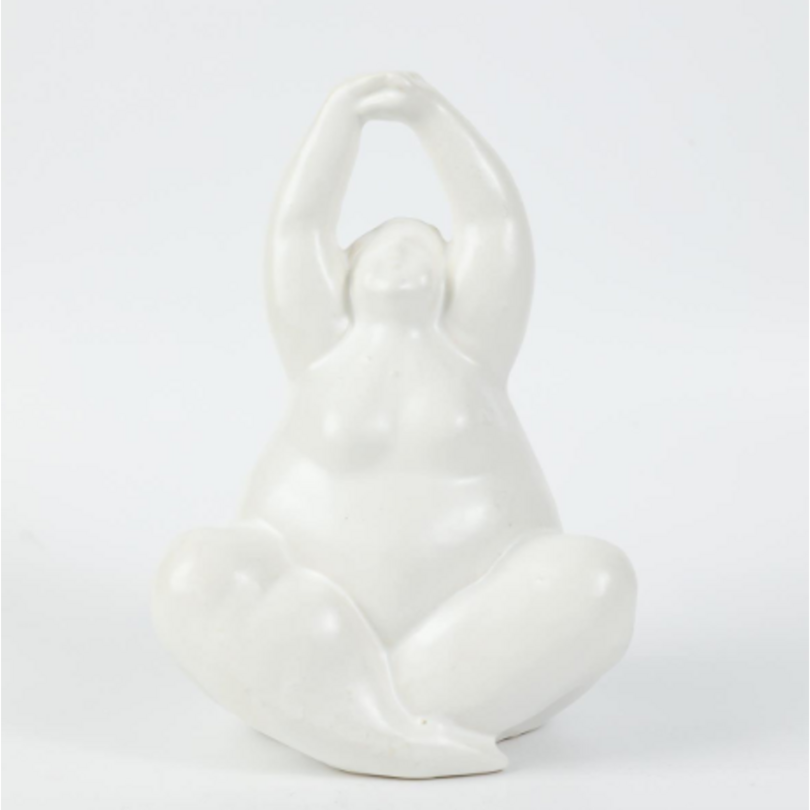 Ceramic Feminine Figurine, 5"x6.3"x8.85", Matte White