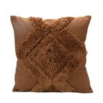 Tufted Geometric Cushion, 16"x16", Brown or Beige