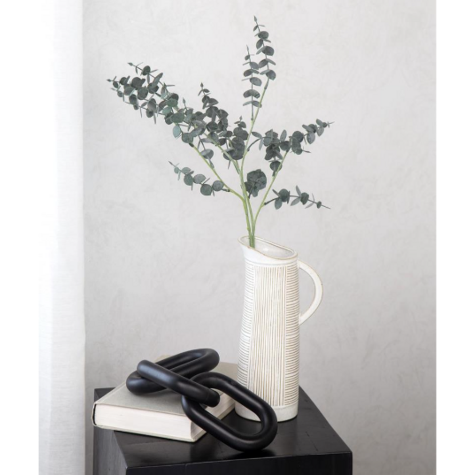 Lines Ceramic Pitcher Vase