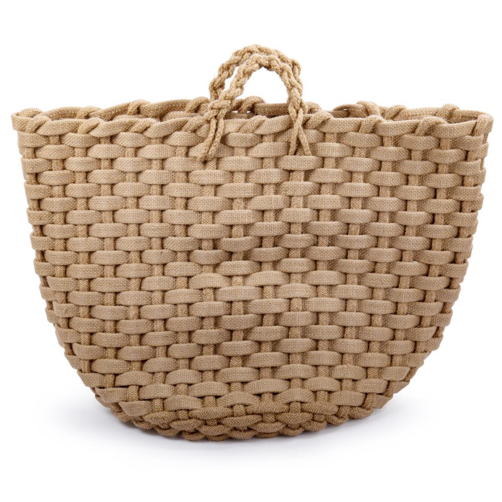 Chunky Jute Woven Storage Basket 15.5 x 14"