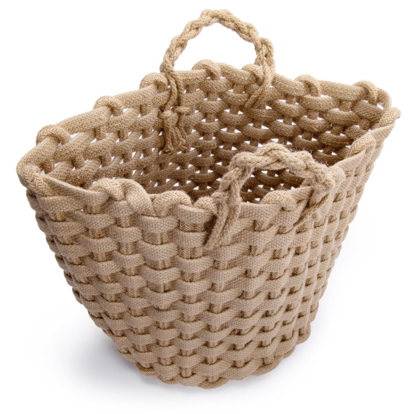Chunky Jute Woven Storage Basket w/Handle 11.75" x 11.75"