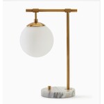 Globe Shade Table Lamp with Marble Base