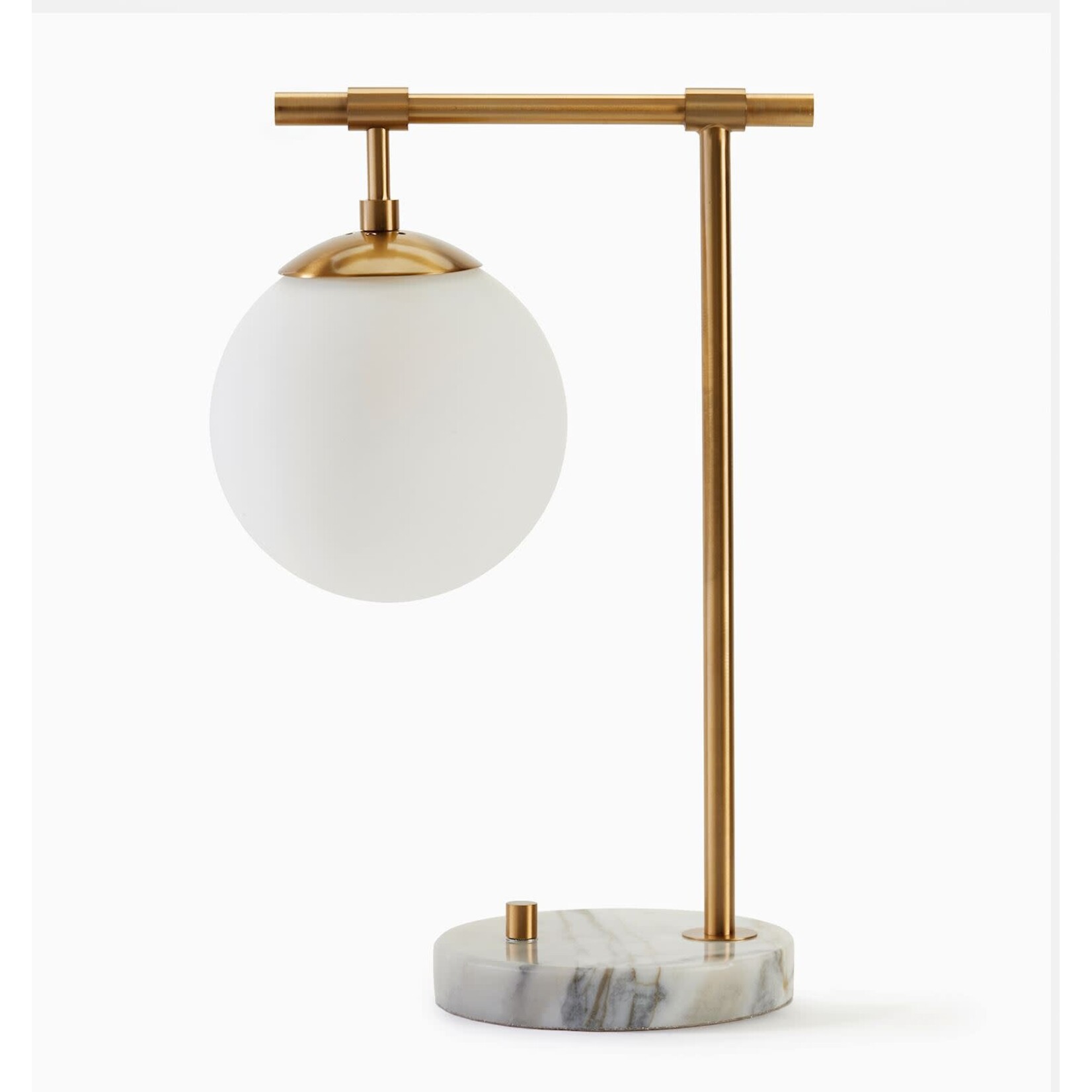 Globe Shade Table Lamp with Marble Base