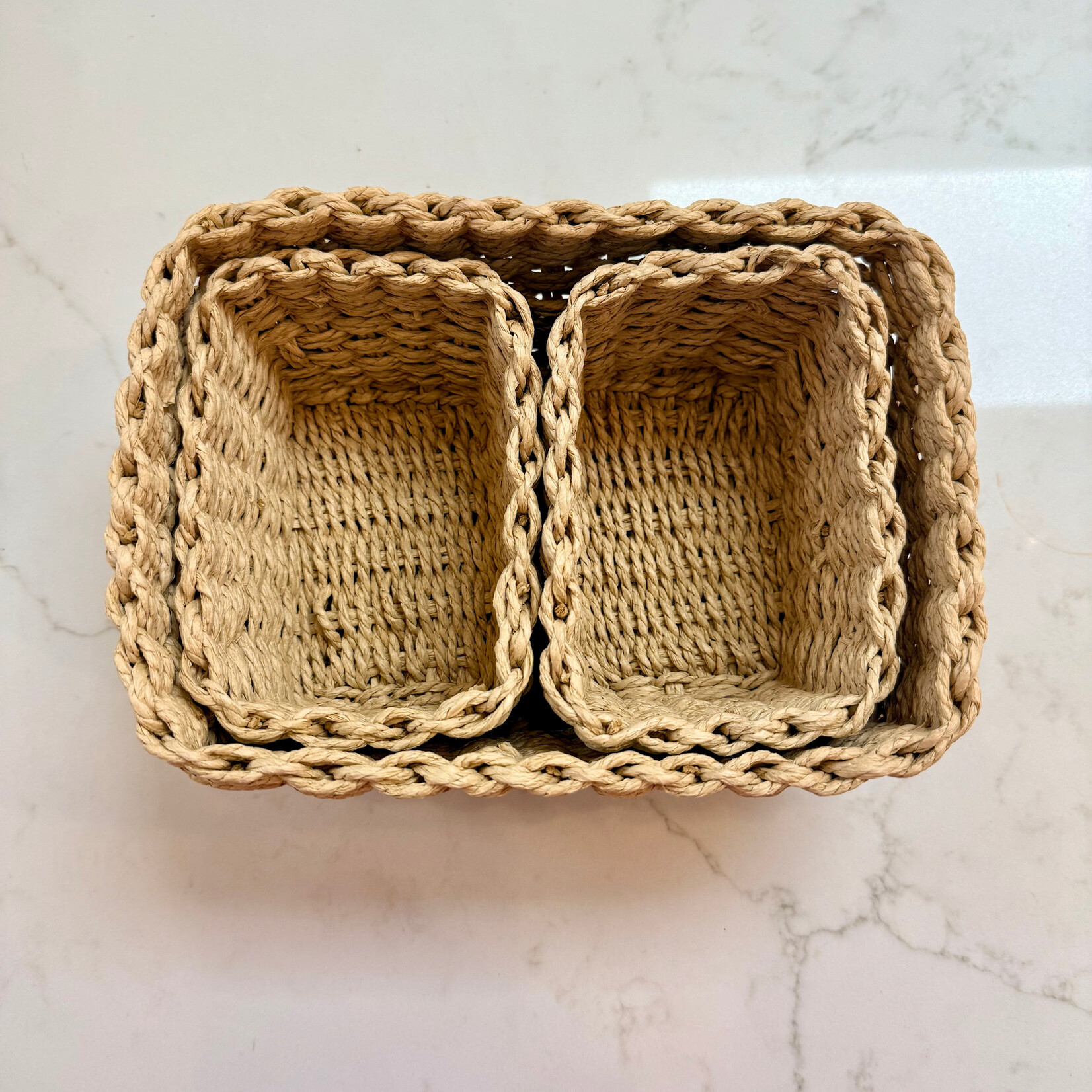 Taupe Woven Storage Box - Set of 3
