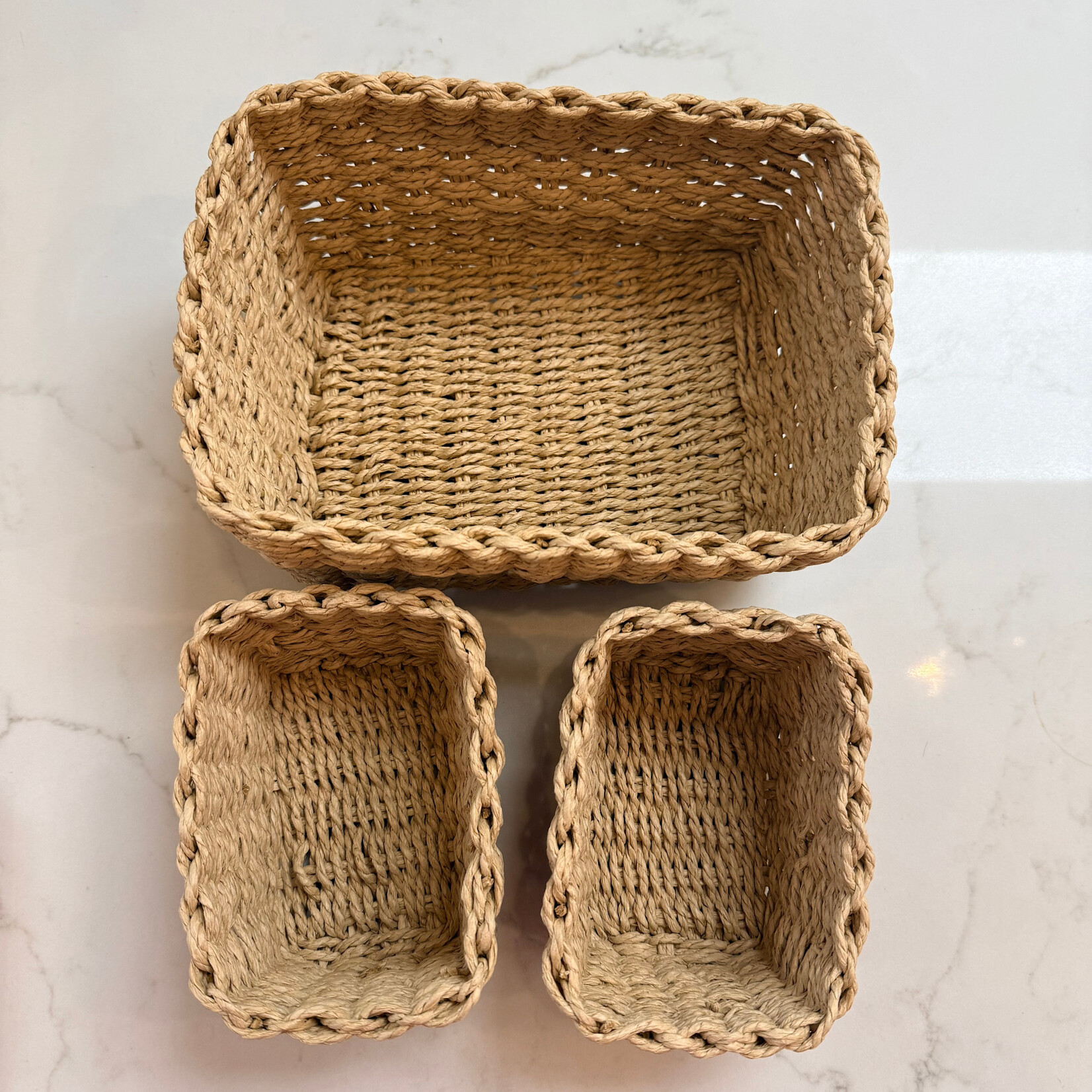 Taupe Woven Storage Box - Set of 3