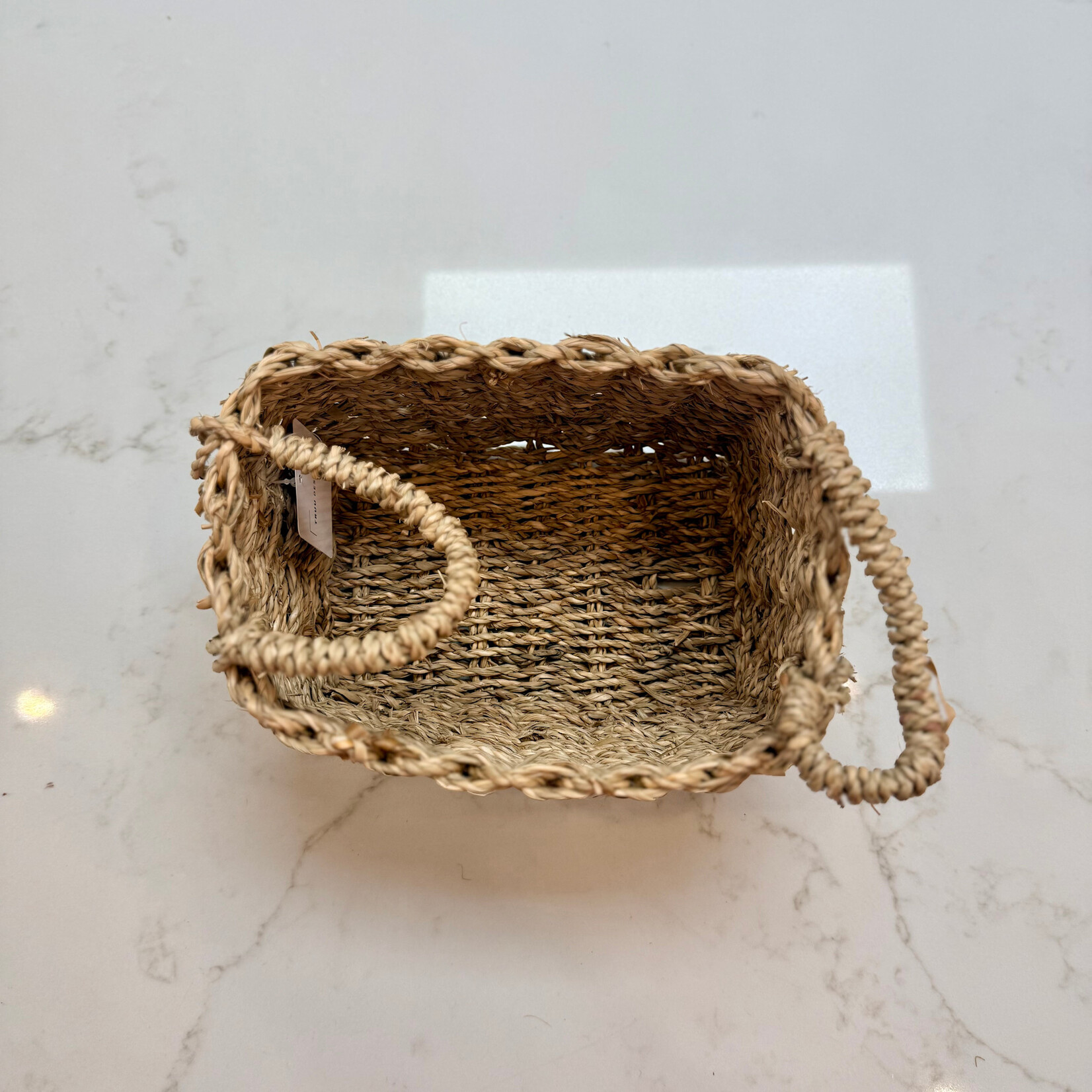 S Grass Rectangle Basket w/Handles