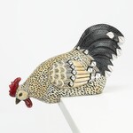 Black Tail Edge Peering Rooster