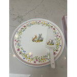 Happy Easter Cake Platter with Server - 13" Round