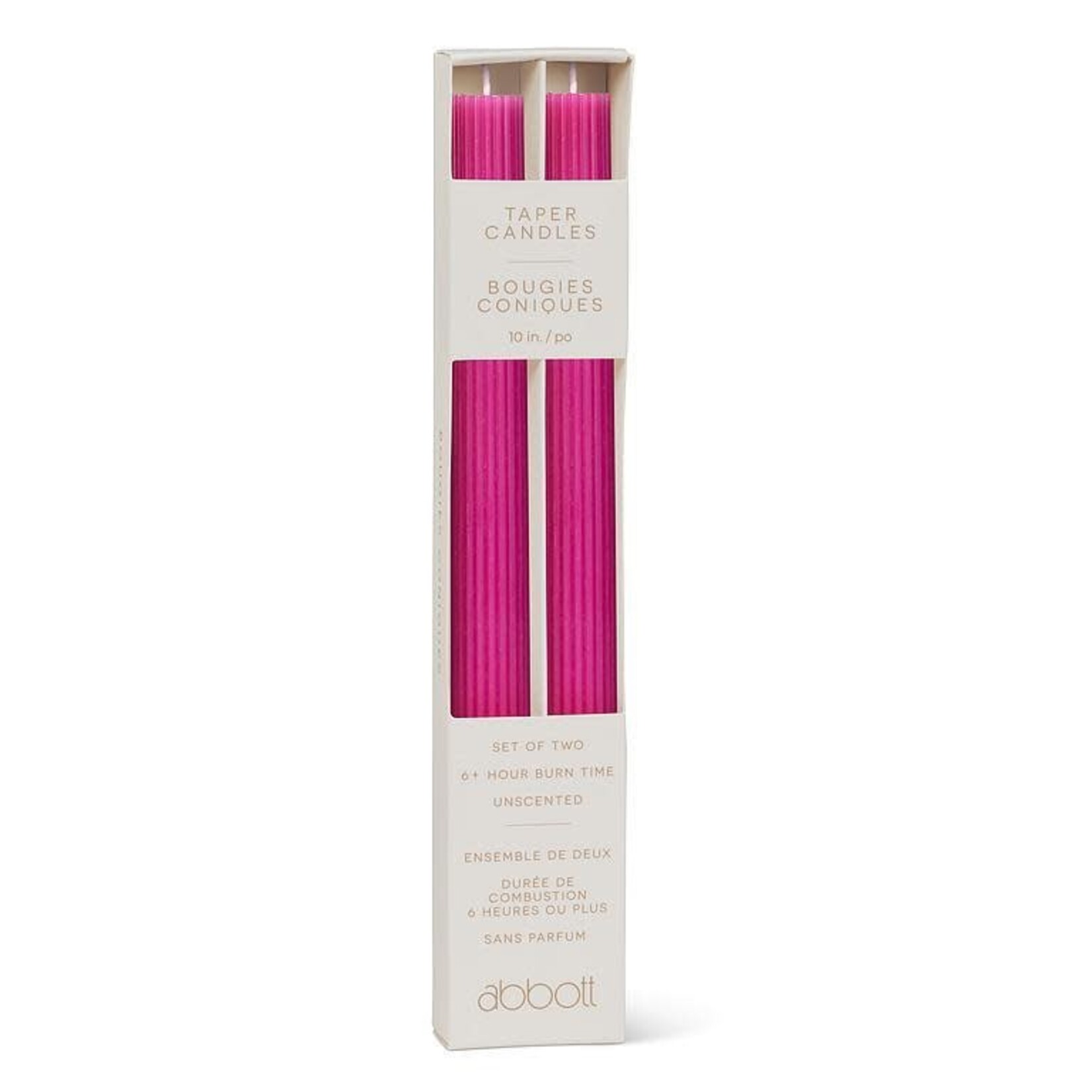 Fuchsia Ridged Taper Candle
