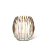 Small Ribbed Candle Holder with Gold Stripes
