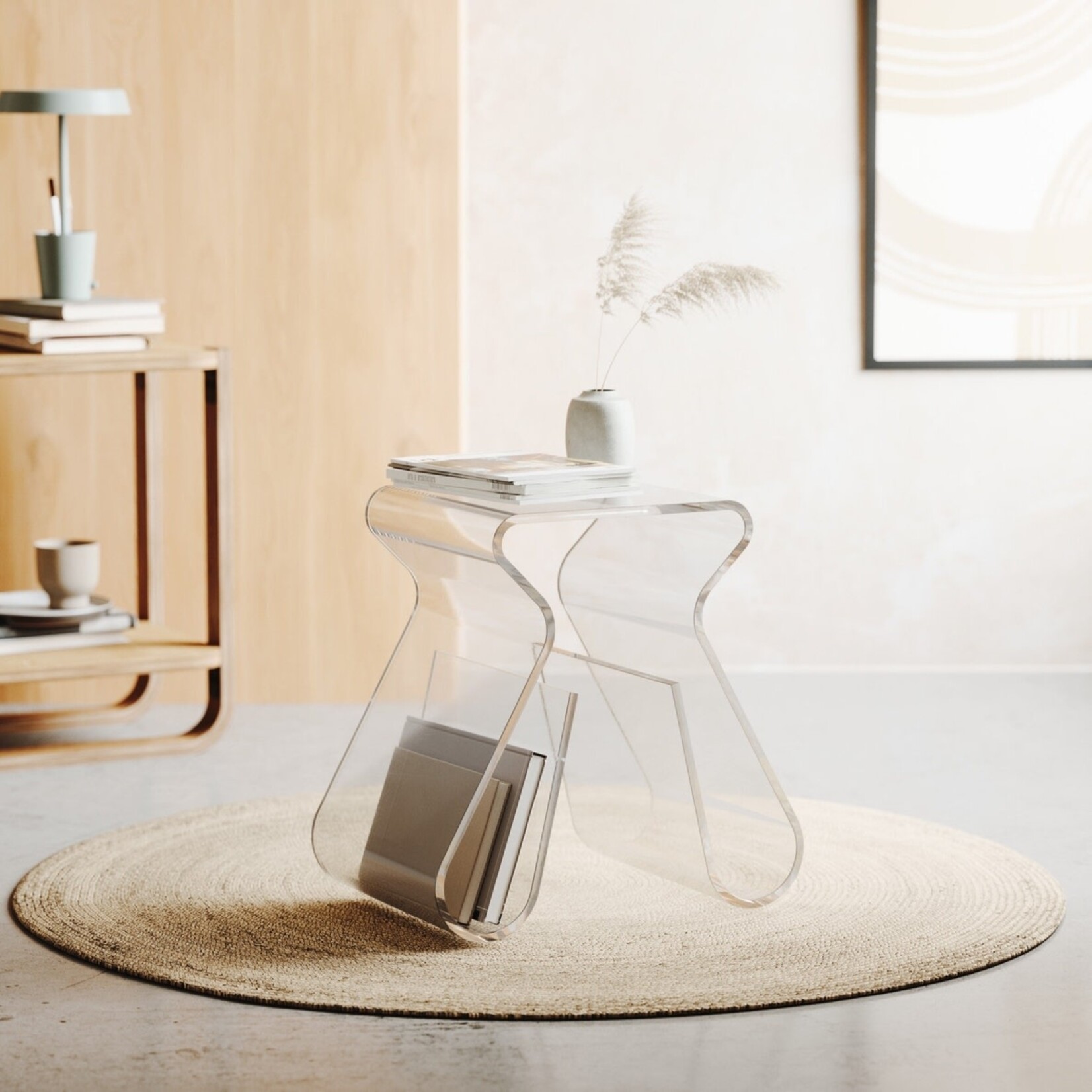 Magino Stool with Magazine Rack