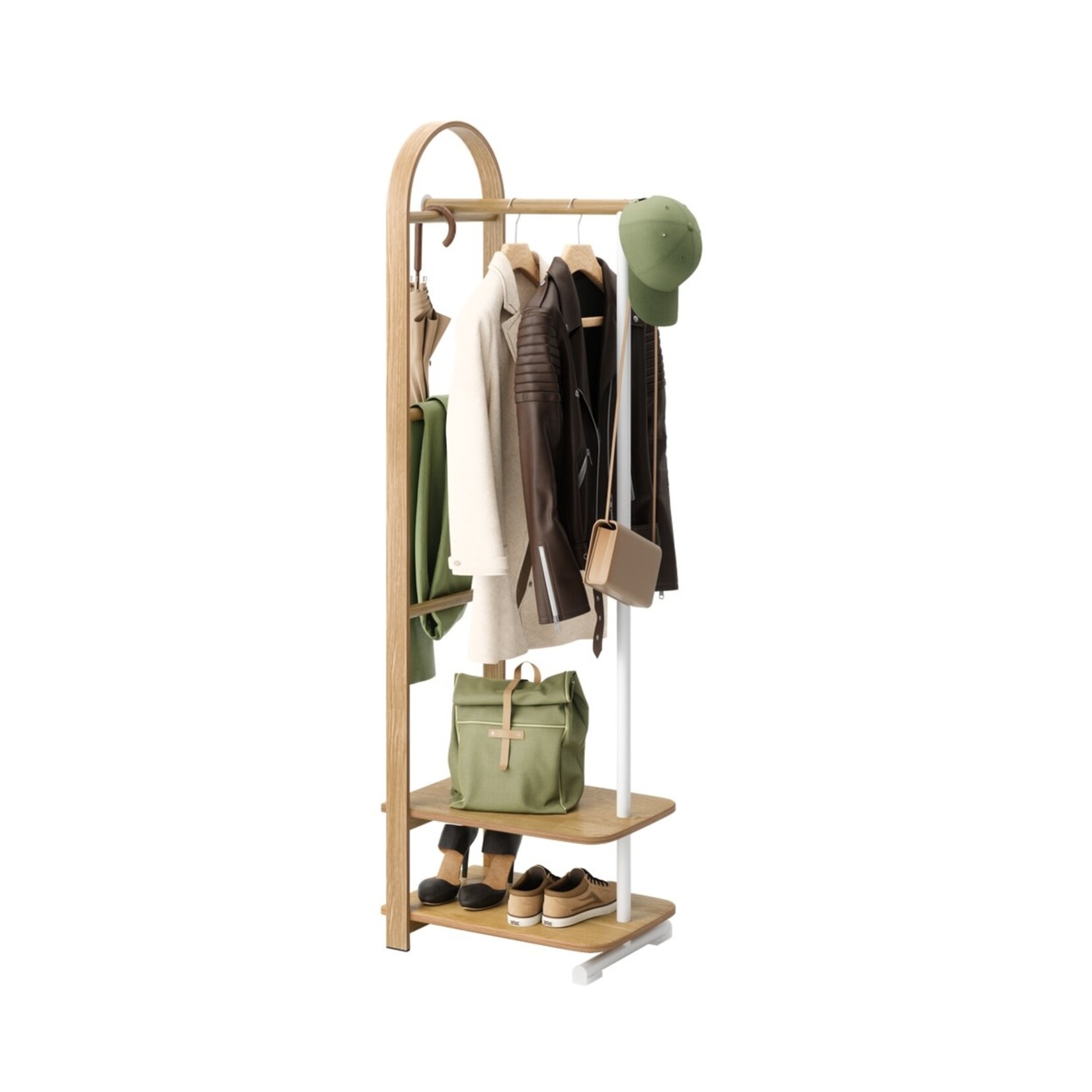 Bellwood Coat Rack Wht/Natural