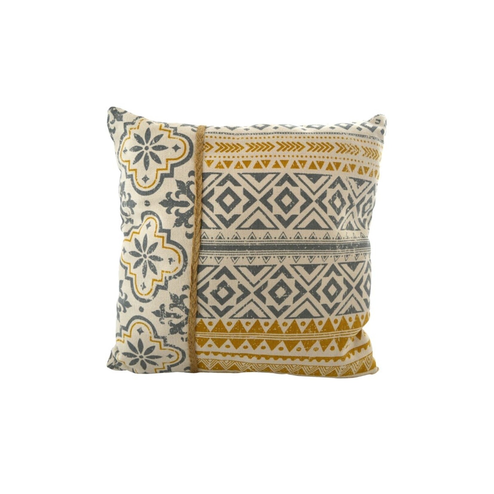 Yellow and Grey Pattern Pillow