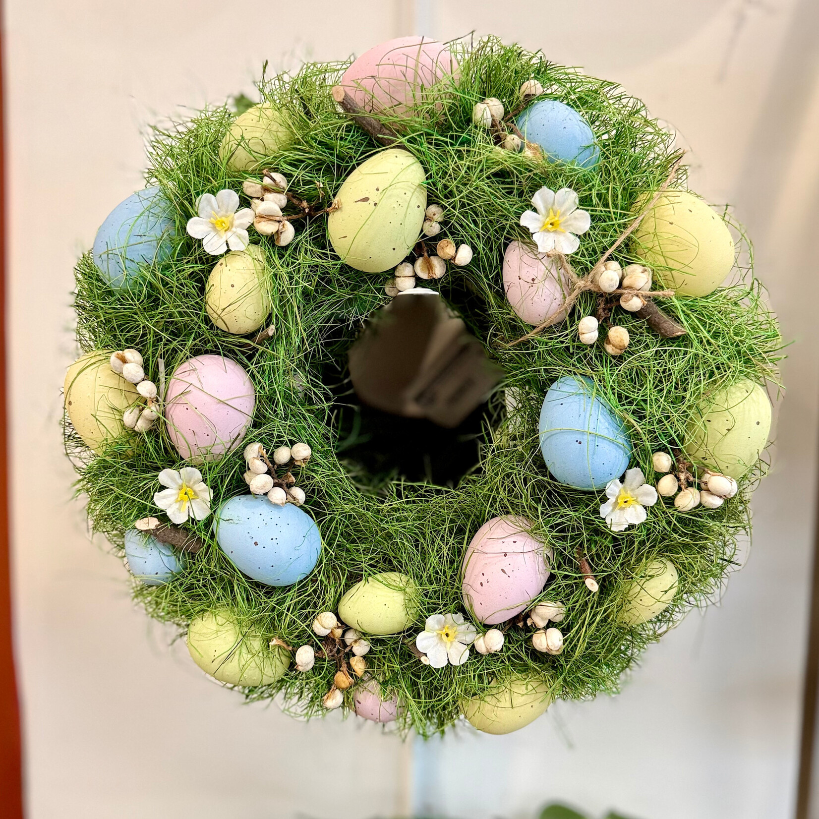 Pastel Eggs On Tinted Grass Wreath