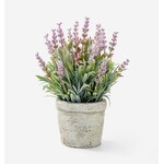 Faux Lavender in Cement Pot