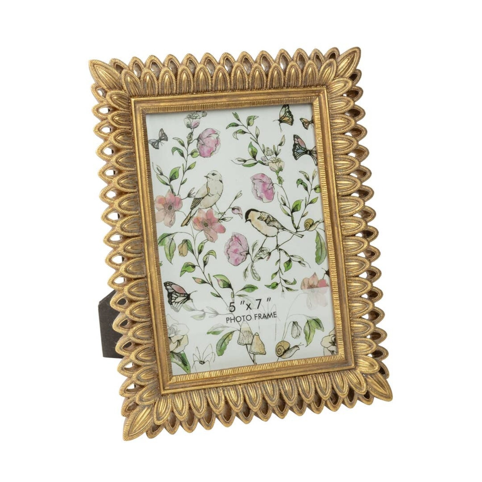 Antique Gold Pierced Feather Resin Frame, 4x6 in