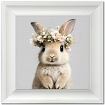Streamline Art Bunny in Floral Bouquet Framed Wall Art
