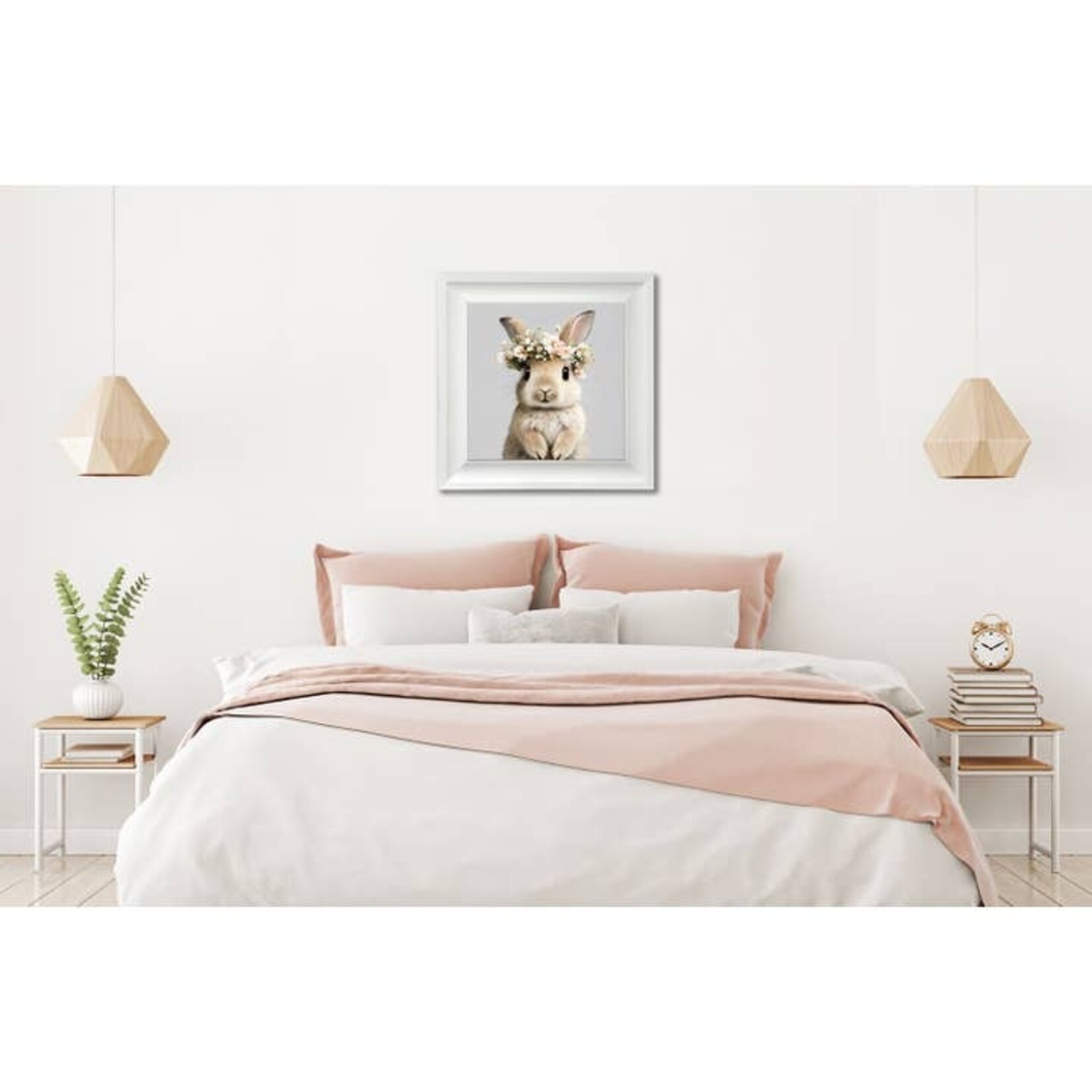 Streamline Art Bunny in Floral Bouquet Framed Wall Art