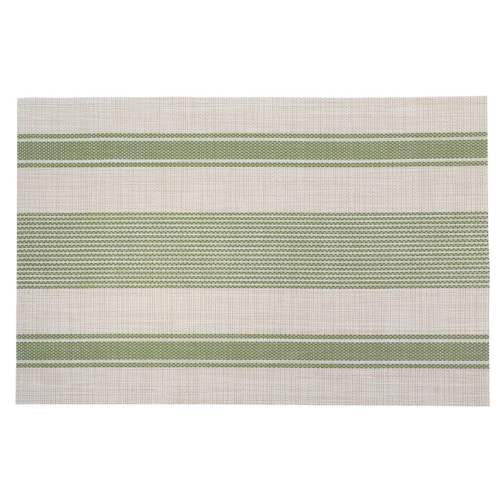 Green Vinyl Placemat Bistro Stripe