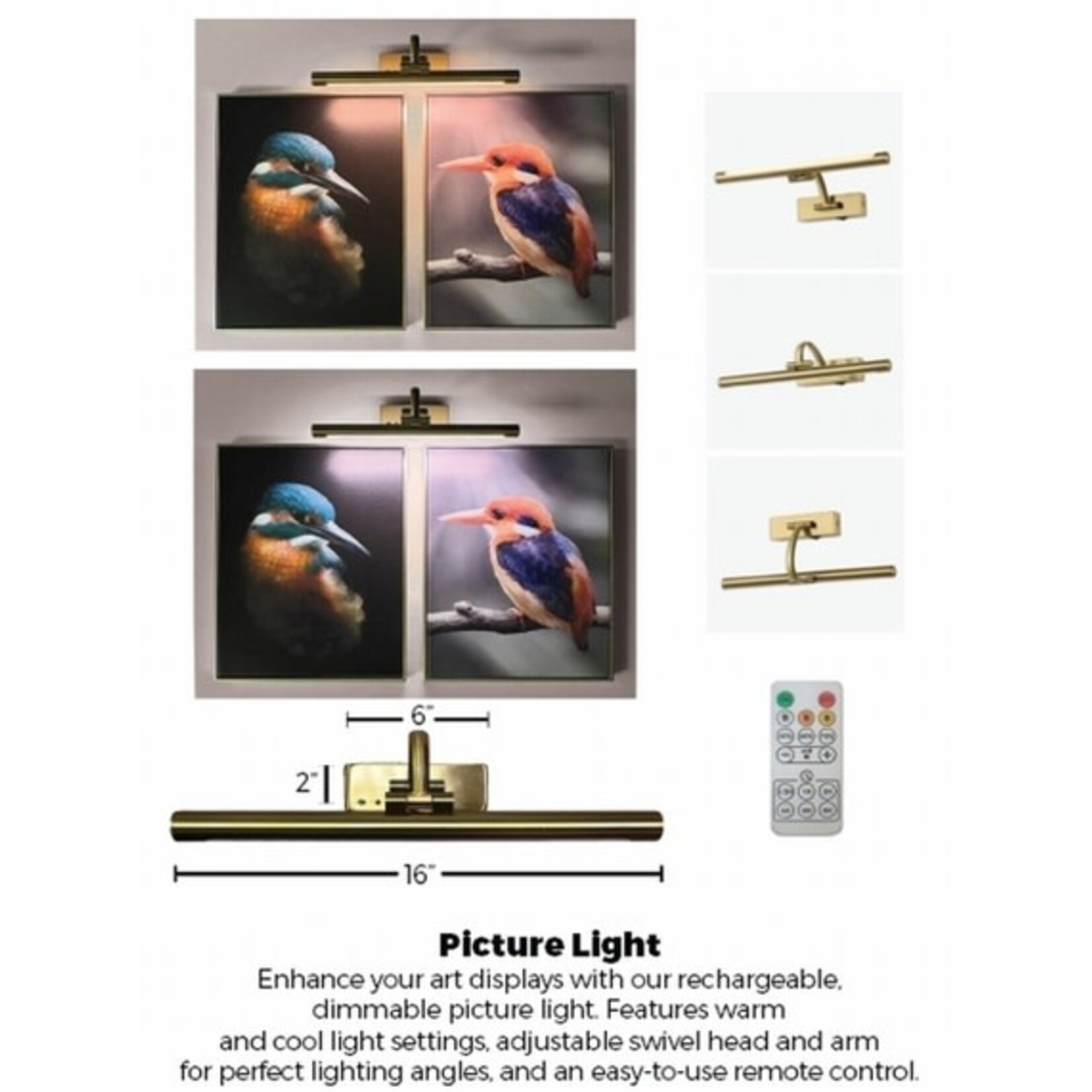 Streamline Art Wall Mount Picture Light (Brass)