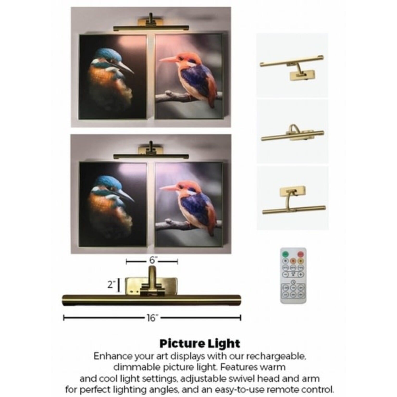 Wall Mount Picture Light (Brass)