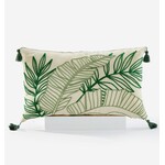 Cream Leaf Lumbar Pillow