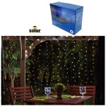 Solar 192 LED Curtain String Lights , LED Dist. 2", Total 6.5', 1set/C