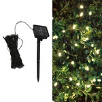 Solar 39ft 100 LED String Light With Ground Stake, Warm White LED Flashing Light, Color Box
