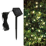 Solar 22.6ft 50 LED String Light With Ground Stake, Warm White LED Flashing Light, Color Box