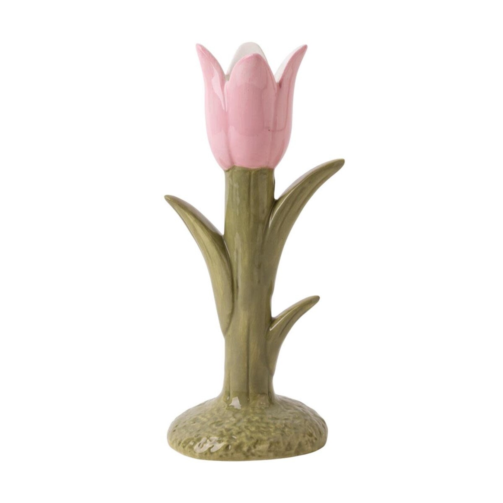 Tulip Flower Candle Holder, Pink, 7.75"H