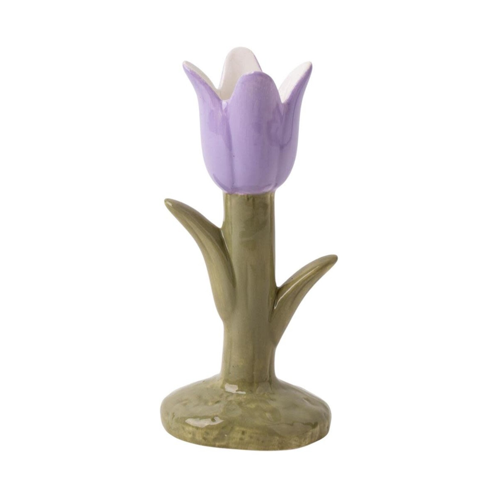 Tulip Flower Candle Holder, Purple, 5.9"H