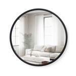 Hub Round Wall Mirror - Black 37"D