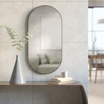 Hubba Oval Mirror - Metallic Titanium 36"H