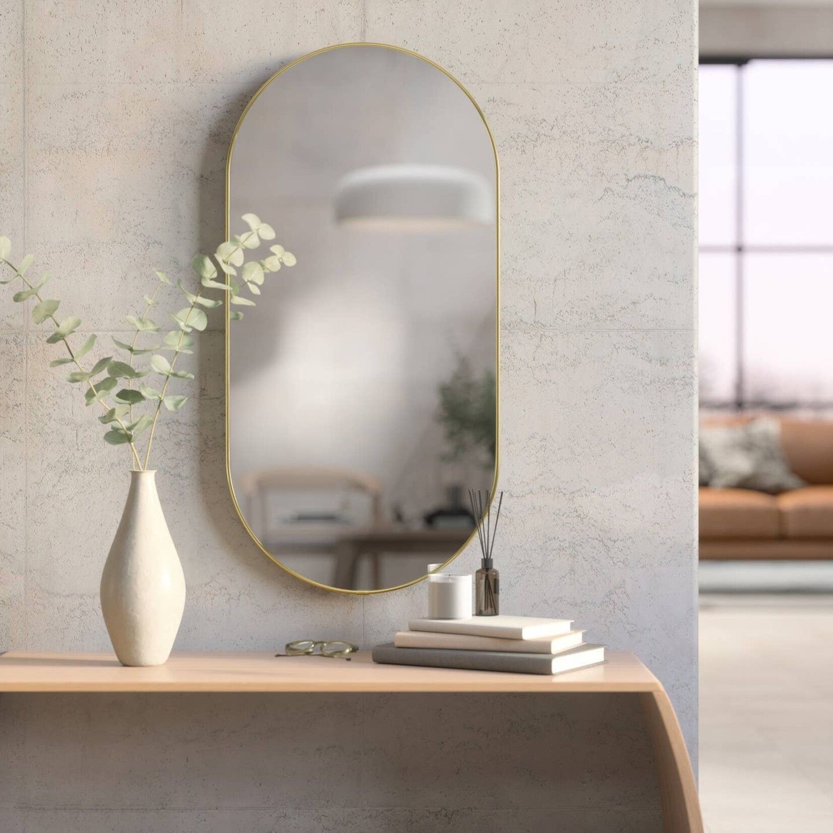 Hubba Oval Mirror - Brass 36"