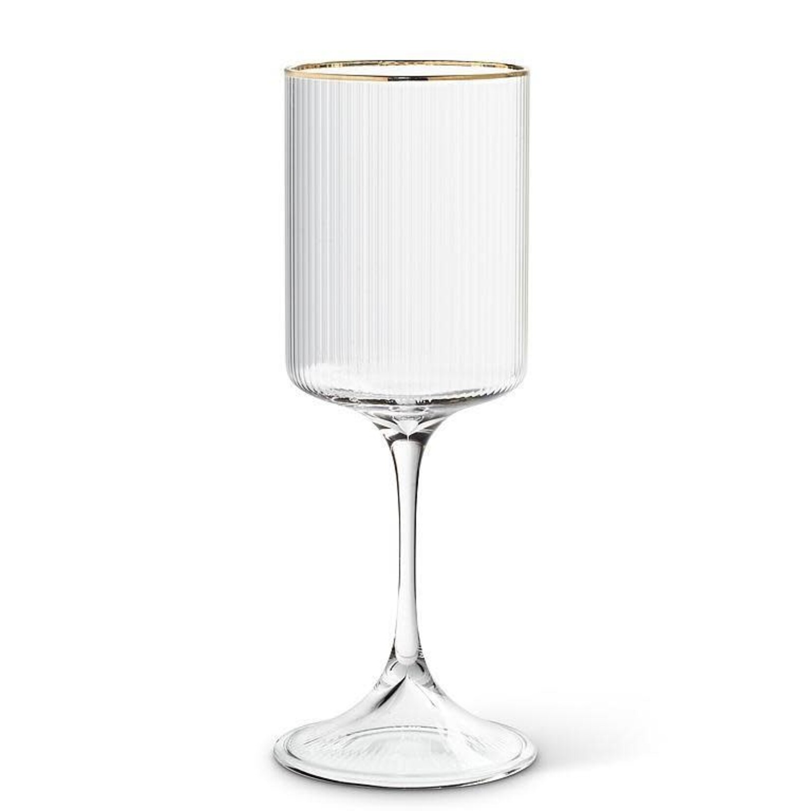 Optic Wine Goblet with Gold Rim