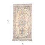 Blue Yellow Printed Floor Rug 3'x5'