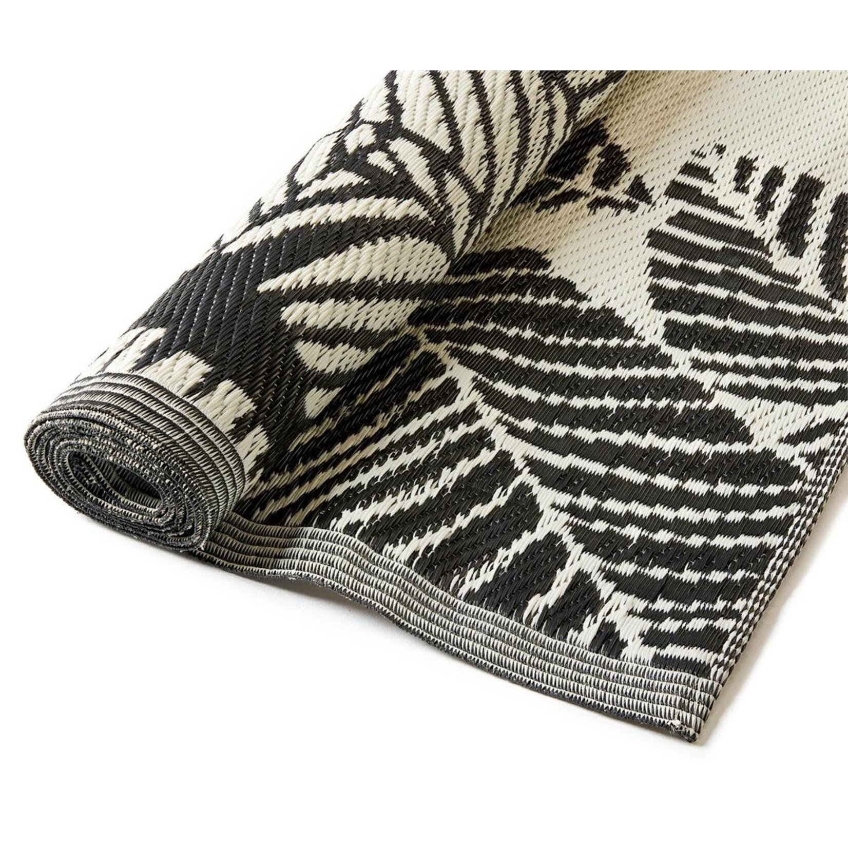 Leaf Outdoor Rug - Black and White 4'x6'