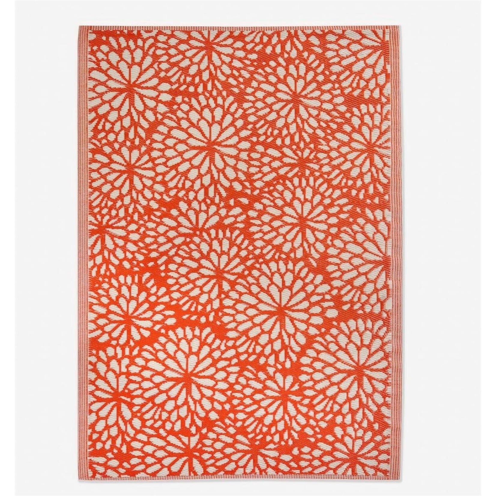 Rust Flower Outdoor Rug 4'x6'