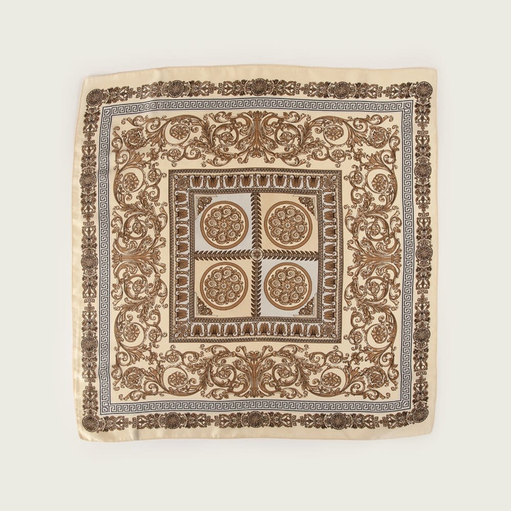 Cream Paisley Square Satin Scarf