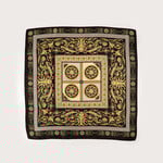 SATIN SQUARED SCARF WITH PAISLEY PRINT - Black