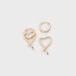 SMALL HEART ON HOOPS - gold
