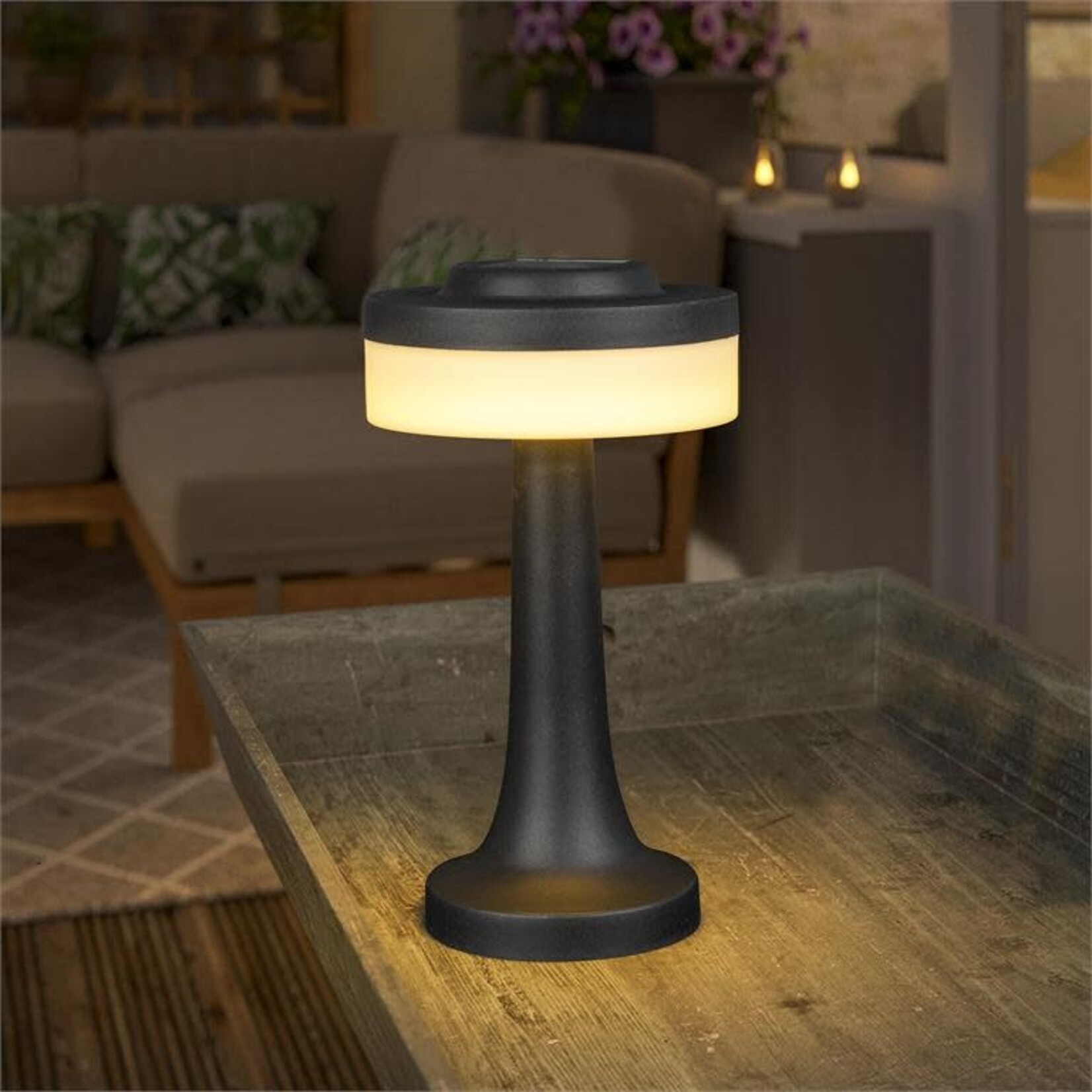 Black Solar Table Top Light