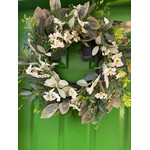 Wreath 24" White/Green