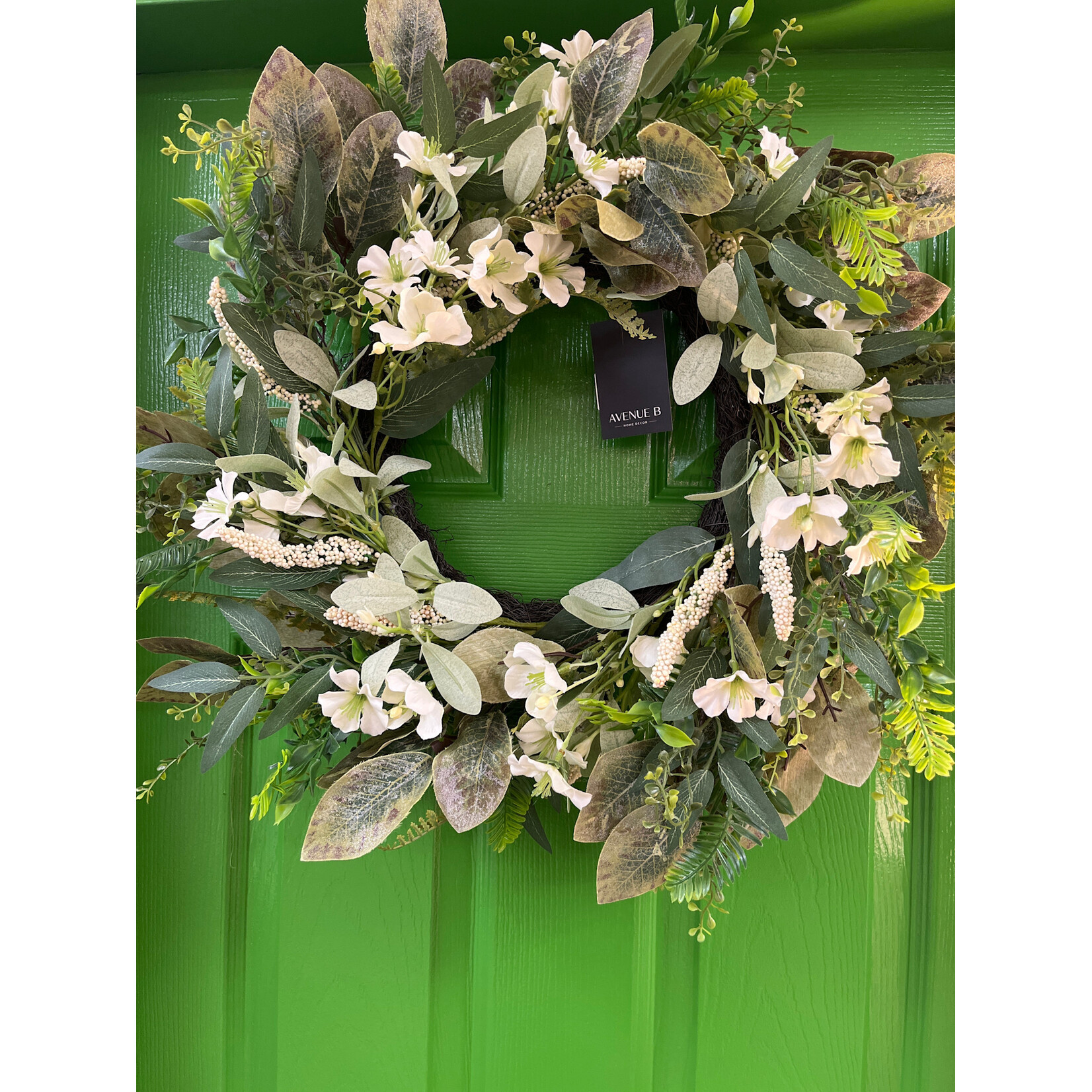 Wreath 24" White/Green
