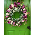Wreath Vintage Rose 20" White/Pink