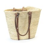 Straw Shopper Bag with Shoulder Straps