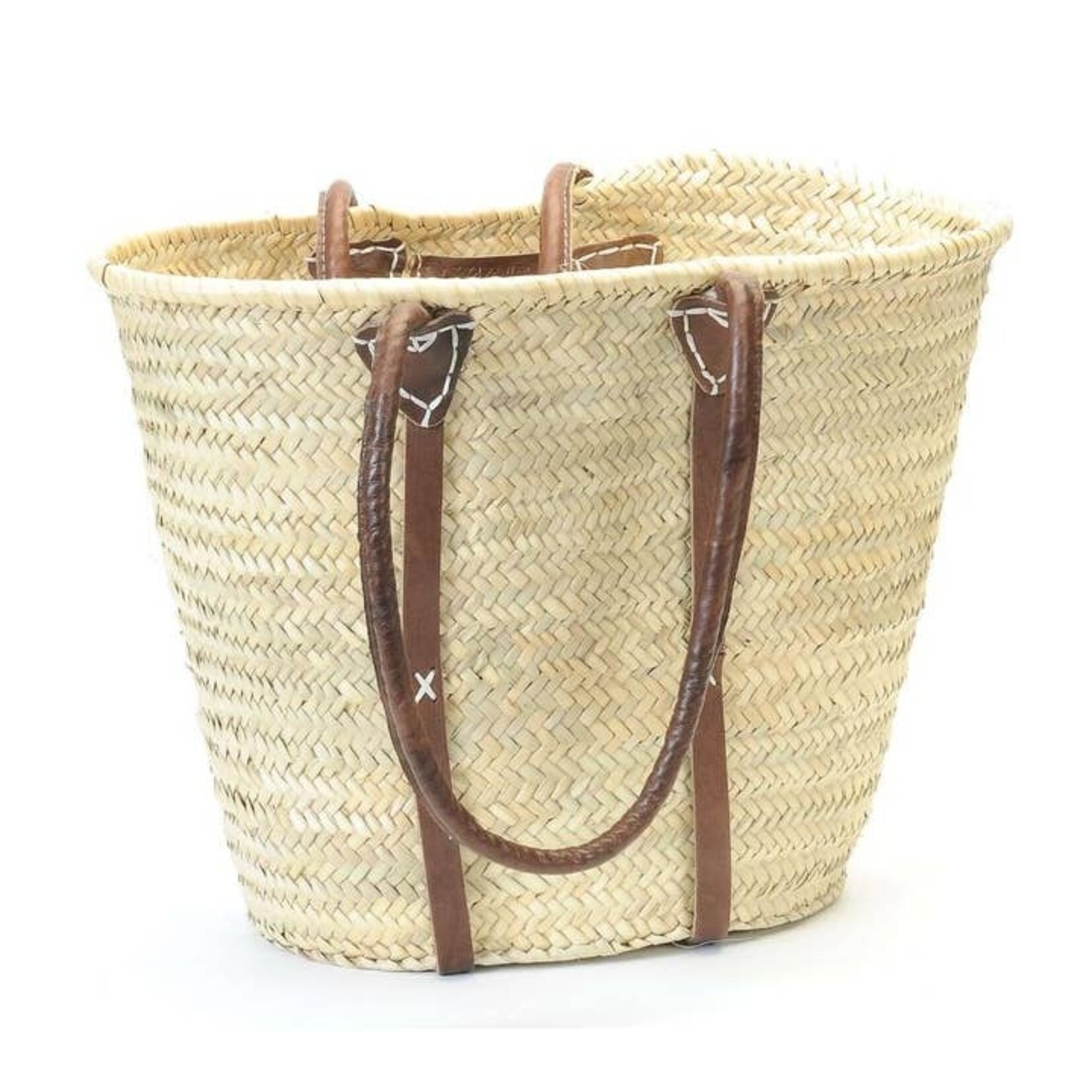 Straw Shopper Bag with Shoulder Straps