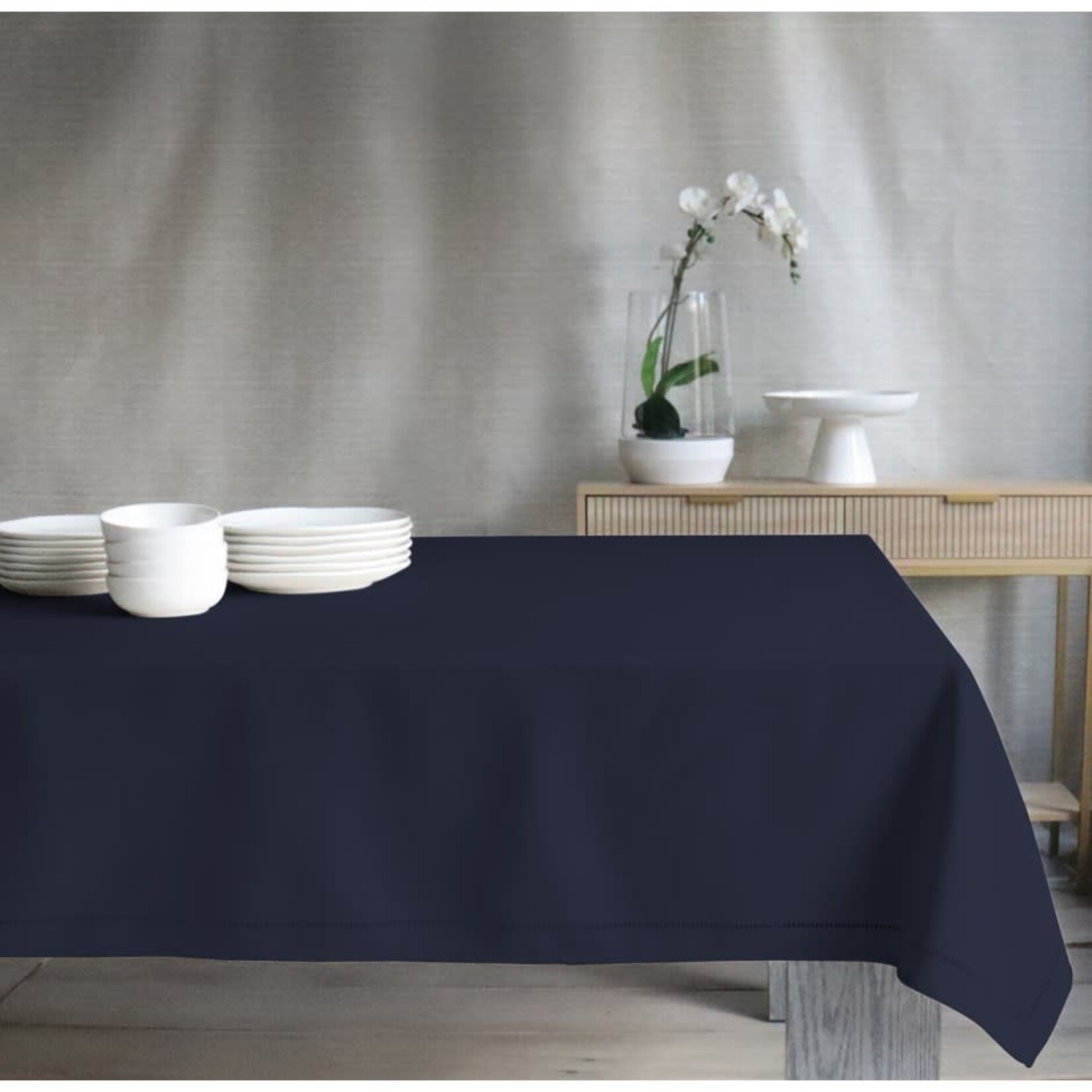 Hemstitch Table Cloth 60x120 Navy