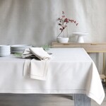 Lurex Hemstitch Table Cloth 70 Round White