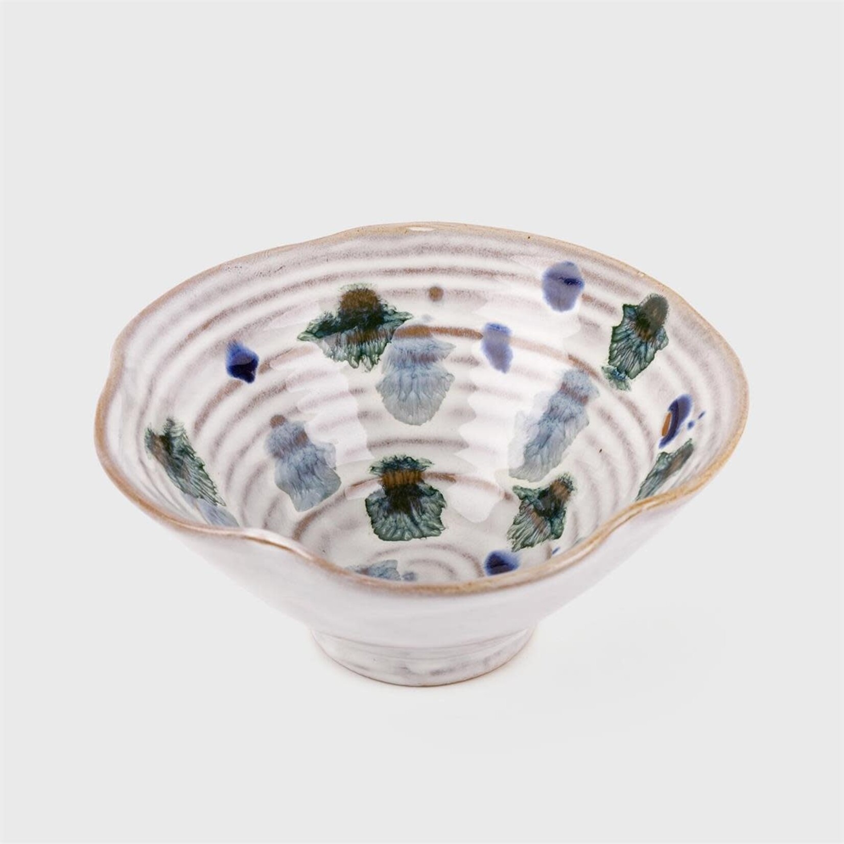 Mottled Glaze Ceramic Bowl 5" D